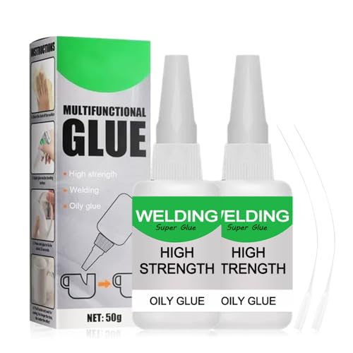 Welding High-Strength Oily Glue, 2026 Upgrade Multifunctional Fast Repair Instant Bonding Welding Glue, Universal Super Glue for Metal, Wood, Ceramics, Leather, Glass- 50 Gram (2 Pack) - color: 2 Pack