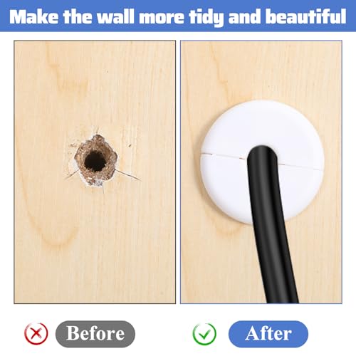 2pcs Wall Grommets for Cables Walls Cable Pass Through Accessories Wall Bushing Grommet Cable Grommets Routing Kit for Ethernet Cables Organizing Protecting Cord