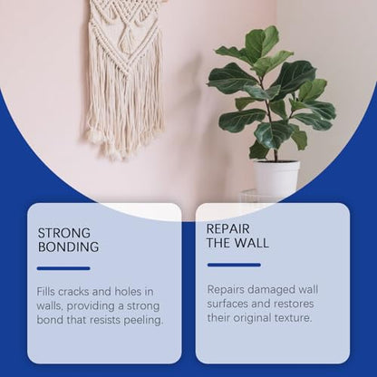 Drywall Patch Repair Kit – 2 Pack Wall Mending Agent with Scrapers, Nozzles, Sandpapers & Mesh Patches Complete Wall Repair Kit for Holes, Cracks & Peeling Paint Non-Toxic, Waterproof & Fast-Drying