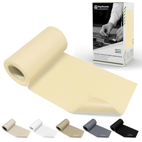 KING MOUNTAIN Canvas Iron on Patch,3"×60",Waterproof 100% Cotton Fabric Repair Patch,Used for Various Sofa,Tent,Clothes,Seats,Suitcases ( Beige 3.0) - color: Beige 3.0, size: Canvas-3"x60"