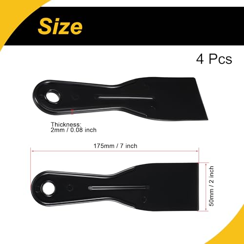 4 Pcs Putty Scraper 2" ABS Plastic Spatula Drywall Patch Repair Spreader Wall Covering Smoother Black - size: 2"