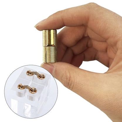 10Pcs Brass Barrel Hinges, Invisible Cabinet Furniture Hinges with 180 Degree Opening Angle, Hidden Box Hinges for DIY Jewelry Box Hand Craft (M12x27mm) - color: M12x27mm