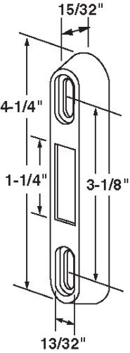 Prime-Line E 2125 3-1/8 In., Diecast, Aluminum Finish Sliding Patio Door Keeper (Single Pack)