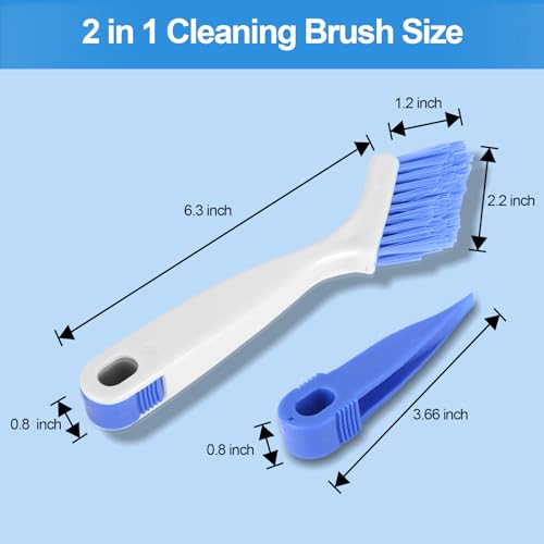 Asltw Swan Neck Cleaning Brush Set, 3 Angled Handle Scrub Brushes + 1 Crevice Brush for Window Tracks, Grout, Corners and Tight Spaces, Firm Bristles for Deep Cleaning in Kitchen and Bathroom