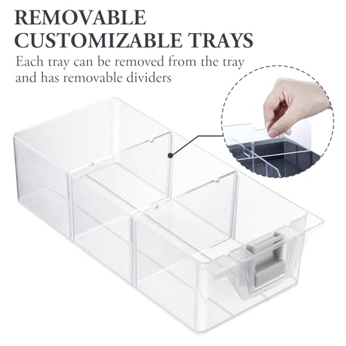 MyGift 11 Inch Classic Gray Tools Hardware and Screw Parts Storage Organizer Case with White Accents, 24 Customizable Compartments, 6 Drawers Removable Dividers - color: Dark Gray