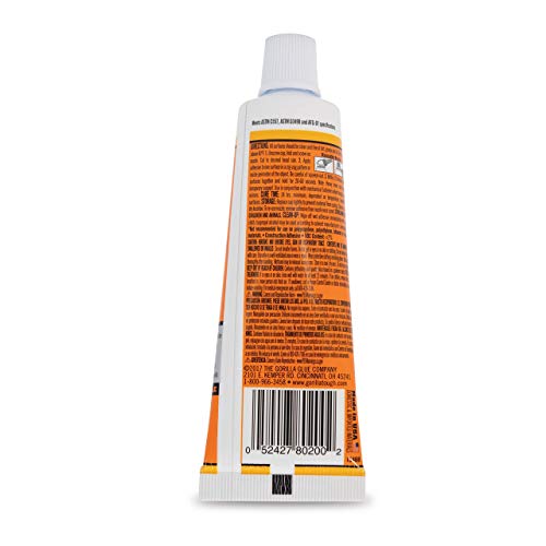 Gorilla 2-Pack Heavy Duty Construction Adhesive, 2.5 Ounce Squeeze Tube, White