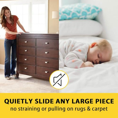 8 Pieces Furniture Sliders, 9 1/2" Sliders for Carpet Hardwood Floors Large Heavy Furniture, Reusable Heavy-Duty Gliders Movers Plastic Moving Pads Protectors (8 PCS 9 1/2" Beige) - size: 8 PCS 9 1/2" Beige