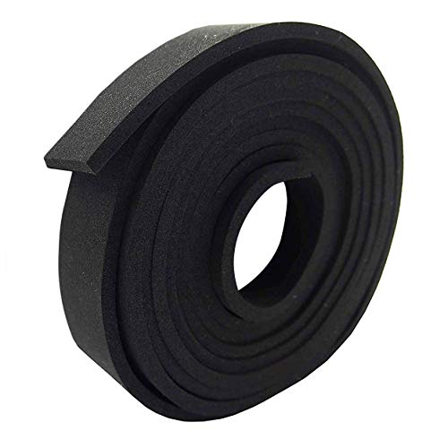 Neoprene Foam Strip Roll by Dualplex, 1" Wide x 10' Long x 1/8" Thick, Non Adhesive Weather Seal High Density Stripping – Weather Strip Roll Insulation Foam Strips - 10 Feet Long - size: 1" Wide x 10' Long x 1/8" Thick