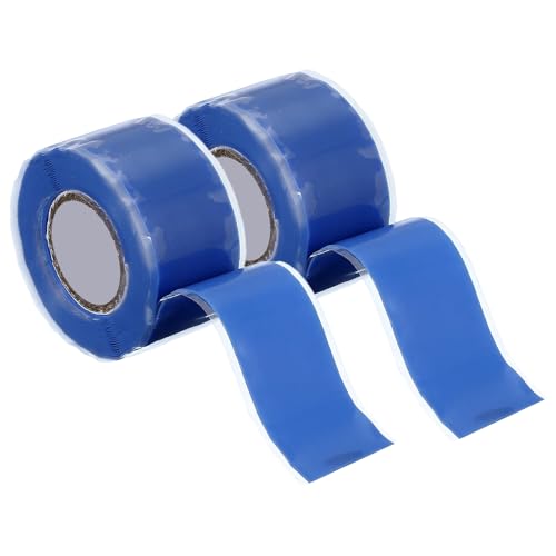 uxcell 2 Pcs Self Fusing Silicone Tape, 1" x 10ft Waterproof Water Leak Sealing Tape for Plumbing Pipe Hose Repair Handles, Blue - color: Blue, size: 1" x 10ft