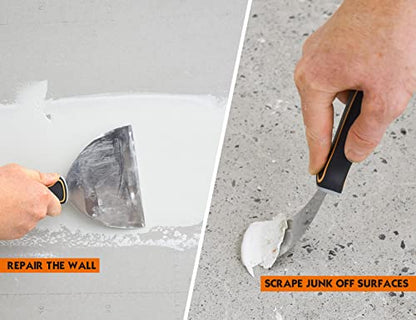 ROLLINGDOG 4PC Putty Knife Set(1.5",3",4",6") - Putty Knives Spackle Knife Great for Putty Scraper, Cleaning, Spreading on Drywall Repairs
