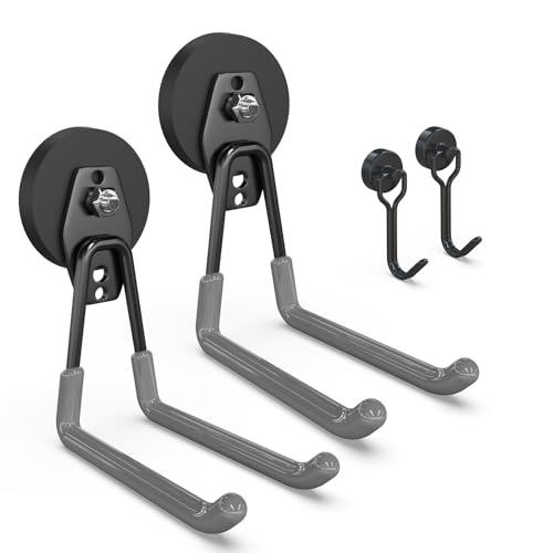 3-H Extra Strong Magnetic Hooks,Heavy Duty Large Anti-Slip Magnet Hooks U Shape,No-Drill Tool Holder for Garage,Power Drill,Garden Tools,Hose Storage,2 Pack Gray - color: Gray, size: 2.6"x2-MU