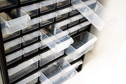 Homak Parts Organizer, Black, 39 Drawers - size: 39-Drawer