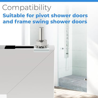 Shower Door Pivot Pin Parts with Hex-Nut and Washer Shower Doors Stainless Steel Pivot Replacement for Pivot Shower Doors - size: #SDPP01