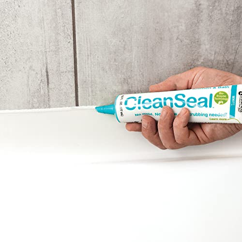 Clean Seal Active Enzyme Caulk, Kitchen & Bath, White, 10.5 oz. (Pack 1)