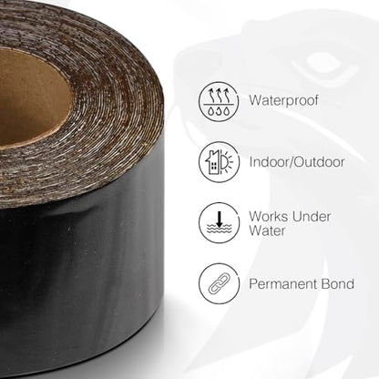 Black RV Roof Sealant Tape, 6" x 10' Waterproof Repair Seal Tape – Extra Thick, UV-Resistant, Weatherproof Patch for Permanent Leak Sealing on RVs, Trailers, and Mobile Homes
