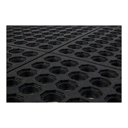 Wearwell 572.EdgingFCFRBK 24/Seven Cutting Fluid Resistant Anti-Fatigue Heavy Duty Edging, Female, 3" x 39" x 5/8" Thickness, Black - color: Black, style: Female Edging