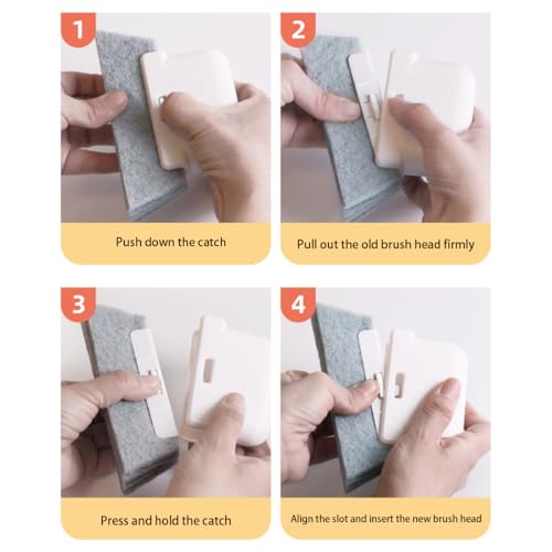 Window Track Cleaning Brush with Hidden Scraper for Sliding Door and Window Tracks, Shutters, Kitchen Sink Cleaning - color: Gray