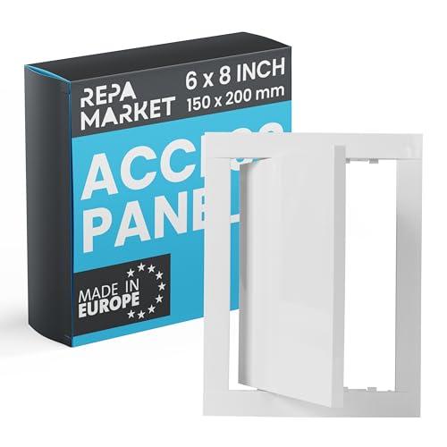Repa Market 6 x 8 Inch Wall Access Panel for Drywall – White ABS Plastic Wall Hole Cover Plate/Plumbing Access Panel for Drywall & Ceiling/Cover Plates with Latch – Durable Service Hatch - color: White, size: 6 x 8