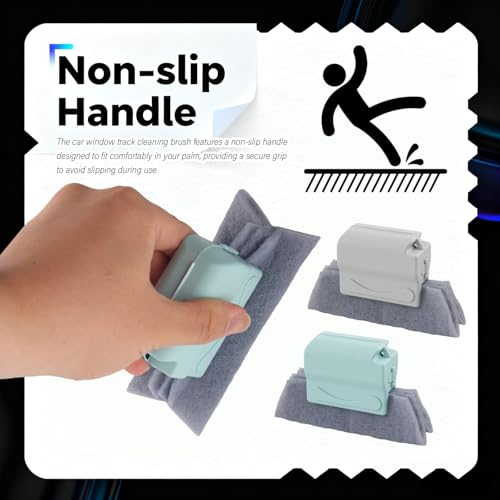 2PCS Car Magic Window Track Cleaner,2026 New Detachable Window Sill Cleaner Tool with Non-Slip Handle,Windows Groove Cleaning Brush as Car Cleaning Supplies for Air Vents/Door Tracks