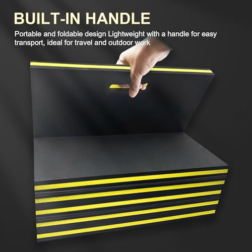 51.2×17.7inch Mechanic Mat, Foldable EVA Garage Kneeling Pad for Working Under Car , Magnetic Creeper Tool Mat with Handle, Waterproof Floor Mat for Garage, Mechanic Shop, Work Bench, Gym, Camping