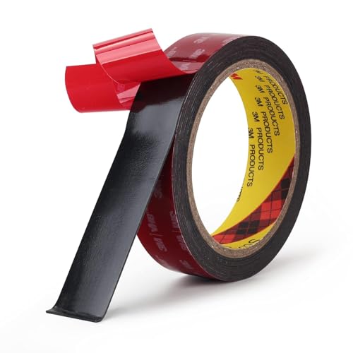 Bulina Double Sided Mounting Tape 5925 1" Width Black Foam Tape High Bond Waterproof Heavy Duty Strong Adhesive Tape Thick 0.025 in Fastener Replace Décor Frame Logos - size: 1" × 10ft