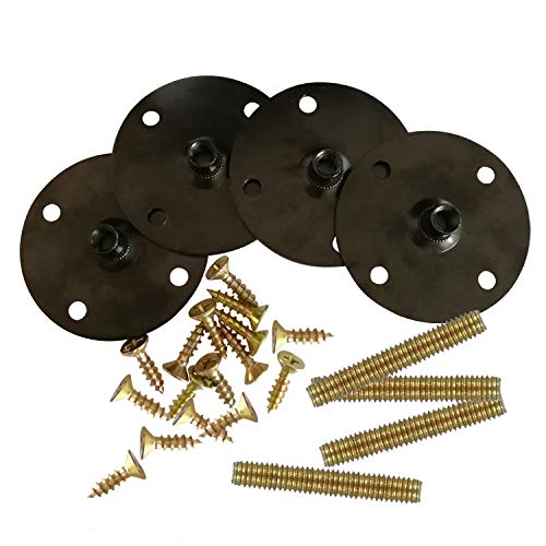 Furniture Legs Attachment Plates with Hanger Bolts Screws Adapters for Furniture Sofas Couches Seats