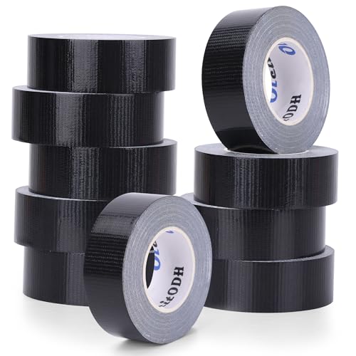 10 Pack Mini Black Duct Tape, 1" X 150 Yards Travel Size Duct Tape, Pocket Size Heavy Duty Waterproof No Residue Tear by Hand, Multi-Use for Indoor & Outdoor Repairs, travel camping DIY projects - color: Black, size: 1 Inch X 150 Yards