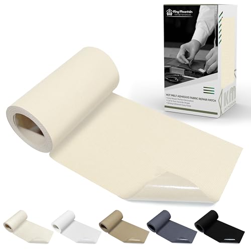 KING MOUNTAIN Canvas Iron on Patch,3"×60",Waterproof 100% Cotton Fabric Repair Patch,Used for Various Sofa,Tent,Clothes,Seats,Suitcases (Beige) - color: Beige, size: Canvas-3"x60"
