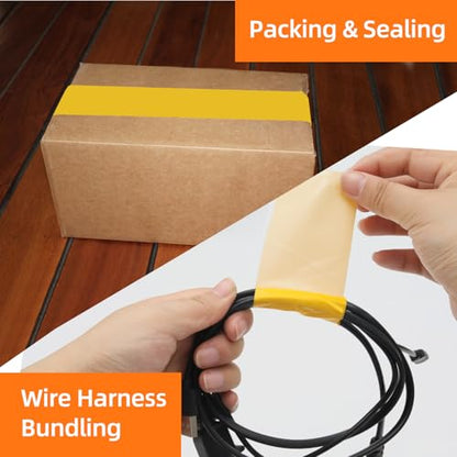 QILIMA Cloth Duct Tape, Waterproof Duct Cloth Fabric, Professional Grade Duct Tape for Photographers,Repairs, DIY, Crafts, Indoor Outdoor Use,2 Inch X 28 Yards, Yellow - color: Yellow
