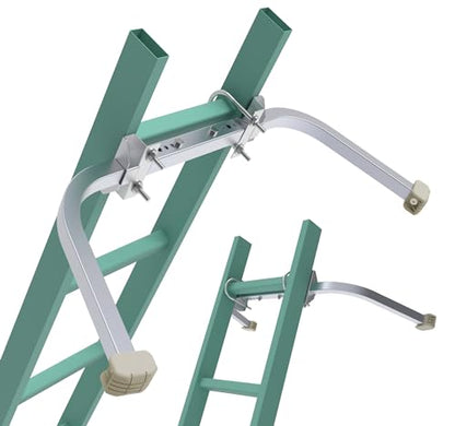 Ladder Stabilizer,Heavy Duty Aluminum Extended Ladder Accessory for Roof Gutter Guard Cleaning Tools,Ladder Stand-Off Wing Span/Wall Ladder Hooks with Non-Slip Rubber Bottom pad.(Patent) - color: Silver Gray-Aluminum