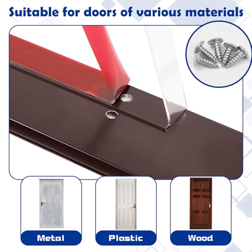 Gisafai 4 Pcs 36'' Metal Door Draft Stopper, Aluminum Door Sweep Mouse Stopper Mice Seal Strip, Noise Blocker Sweep for Keep Rodents Pests Out, Enhanced Weather Sealing, Easy to Install (Brown) - color: Brown