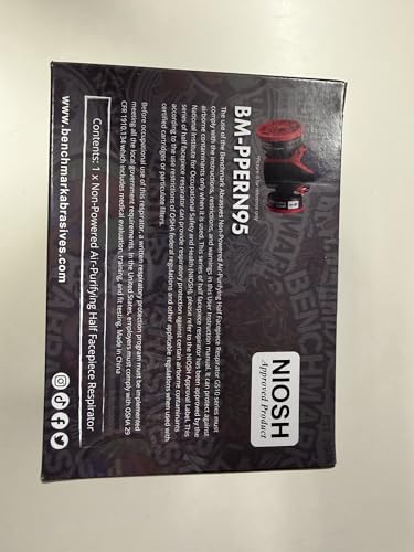 Benchmark Abrasives N95 Niosh Approved Half Mask Respirator Dust Mask for Construction, Cleaning, Workshop (PPERN95)