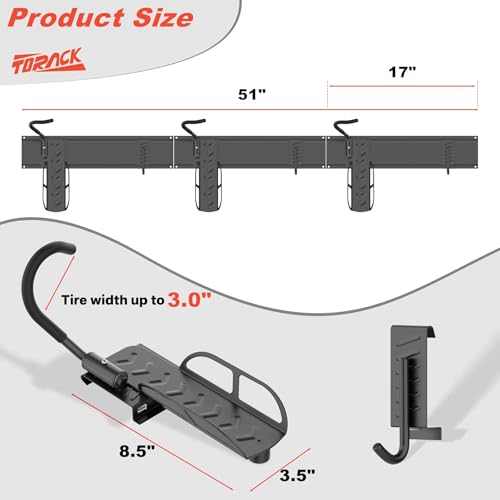 TORACK Wall-Mounted Swivel Bike Rack, Garage Vertical Bike Hangers for 3 Bikes and 3 Helmets Rotating Bike Storage Hooks Holds Up to 300 lbs - style: for 3 bikes