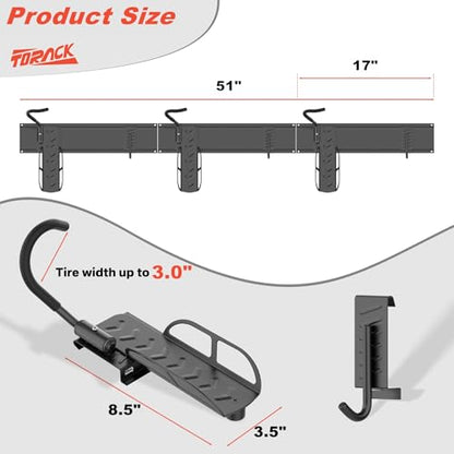 TORACK Wall-Mounted Swivel Bike Rack, Garage Vertical Bike Hangers for 3 Bikes and 3 Helmets Rotating Bike Storage Hooks Holds Up to 300 lbs - style: for 3 bikes