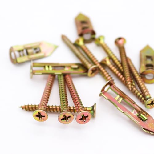 Self Drilling Drywall Anchor Kit 160PCS - Heavy Duty Carbon Steel Zinc Plated Expansion Anchors with Self Tapping Screws, No Pre-Drilling Required, for Drywall/Plasterboard/Sheetrock, AXK - size: 160PCS—2sizes KIT