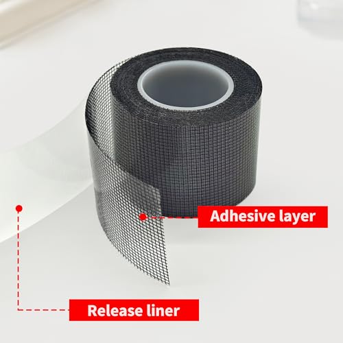 Windows Screen Repair Tape, 2 in x 20 FT Strong Adhesive Fiberglass Mesh Patch Tape, Waterproof Screen Rrepair Kit for Windows or Doors