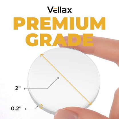 Large 2" Door Knob Wall Protectors – 6 Clear Self-Adhesive Silicone Bumper Pads in Hemispherical Shape – Noise Dampening Wall & Furniture Guards by VELLAX - style: Hemispherical Pads