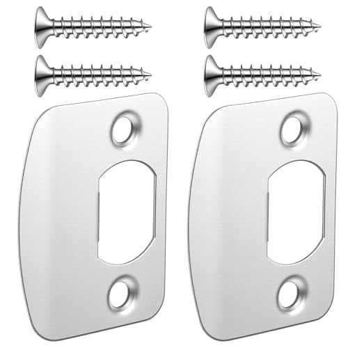 Door Strike Plate 2-1/4" x 1-7/16", Door Lock Latch Replacement Plate for Standard Doors Security(Silver) - color: Silver