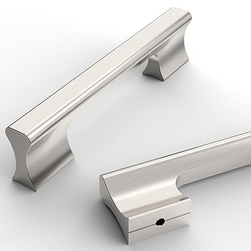 Asidrama 10 Pack 3.75 Inch(96mm) Brushed Satin Nickel Kitchen Cabinet Handles, Cabinet Pulls Kitchen Cabinet Hardware Cupboard Handles Drawer Pulls - color: Brushed Satin Nickel, size: 3.75" Hole Center(96mm), style: 10 Pack