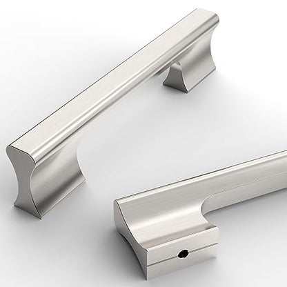 Asidrama 10 Pack 3.75 Inch(96mm) Brushed Satin Nickel Kitchen Cabinet Handles, Cabinet Pulls Kitchen Cabinet Hardware Cupboard Handles Drawer Pulls - color: Brushed Satin Nickel, size: 3.75" Hole Center(96mm), style: 10 Pack