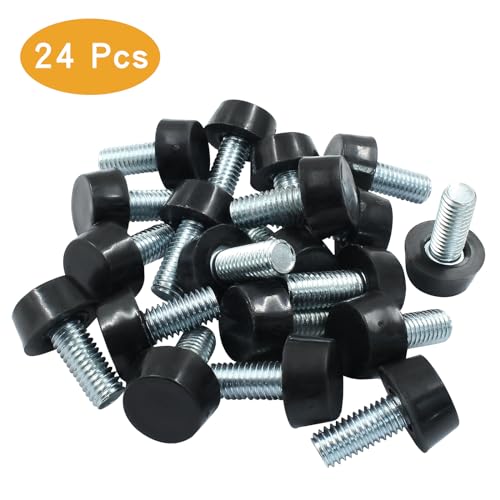 24 Pcs M8 Furniture Leveling Feet Adjustable Table Levelers T-Nut Kit Chair Glide Leveling Screw in Threaded for Patio Furniture Tables Chairs - size: M8
