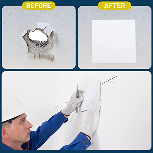 Sosation 6 Pcs Square Plastic Flat Blank Plate Wall Hole Cover Ceiling Cover Plate with 48 Pcs Double Faced Adhesive Tape for Ceilings or Wall (5 Inch) - size: 5 Inch