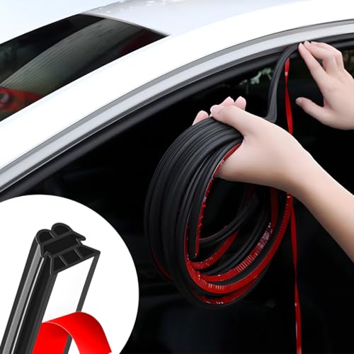 Mandark Car Door Seal Strip, Rubber 3 Layers Vehicle Weather Stripping, 32.8ft 6 Holes Soundproof Self Adhesive Automotive Sealing Strip Accessories, Universal for SUV, Truck, RV - size: 3 Layers/32.8FT