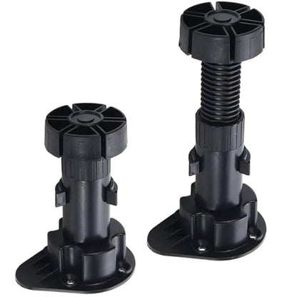Adjustable Cabinet Levelers, Height Range from 4.72 to 5.9 Inches, Furniture Leveler Legs, Black Plastic Leveling Feet for Kitchen Cupboard Table Shelves Nightstands, 4Pcs - size: 4.72-5.9 Inch