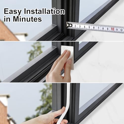 Foam White Weather Stripping Door Seal 1/2 in x 1/8 in x 50Ft,Strong Adhesive,Soundproof,Weatherproof Foam Insulation Tape, Whole-Home Narrow Gap Sealing - color: White, size: 1/2 in x 1/8 in x 50 Ft