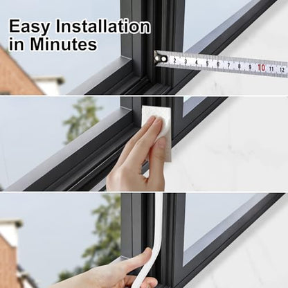 Foam White Weather Stripping Door Seal 1/2 in x 1/8 in x 50Ft,Strong Adhesive,Soundproof,Weatherproof Foam Insulation Tape, Whole-Home Narrow Gap Sealing - color: White, size: 1/2 in x 1/8 in x 50 Ft