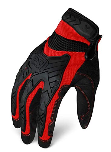 Ironclad EXO Motor Impact Glove; Work Gloves, TPR Impact Protection, (1 Pair), EXO2-MIGR-03-M,Black & Red - color: Black & Red, size: Medium (Pack of 1)