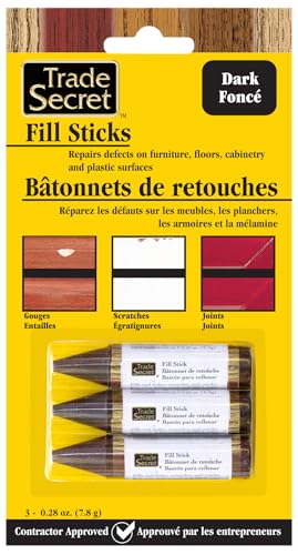 Wood Scratch Repair Fill Stick for Dark Surfaces (Set of 3), Great for Touch-Ups and Repairs on Hardwoods Floors, Furniture, Cabinets and Plastic Surfaces. - color: Dark Tones