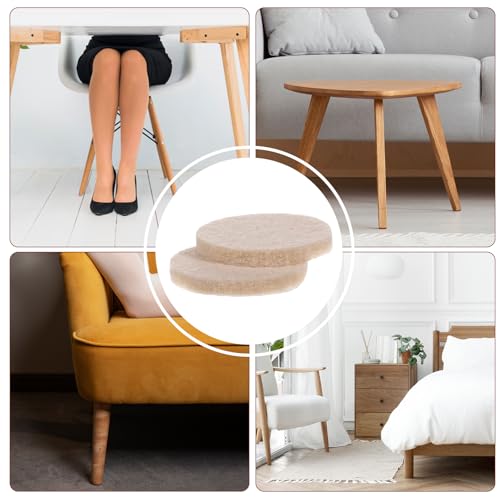 48Pcs Adhesive Felt Pads for Cabinet Doors 3/4" Thin Furniture Felt Pads for Chair Legs Small Felts Pad for Coasters Bottom Dots Round Foam Circles Cushion Dots for Hardwood Floors Vase