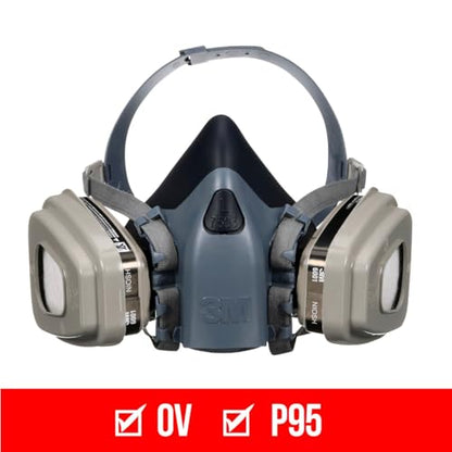 3M Professional Half Mask Organic Vapor, P95 Respirator with Cool Flow Valve, Reusable Respirator, Large